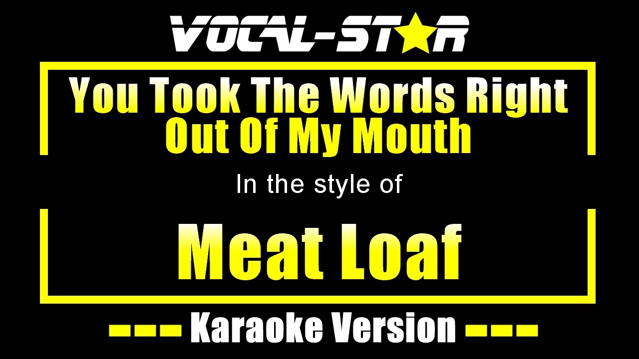 You Took The Words Right Out Of My Mouth